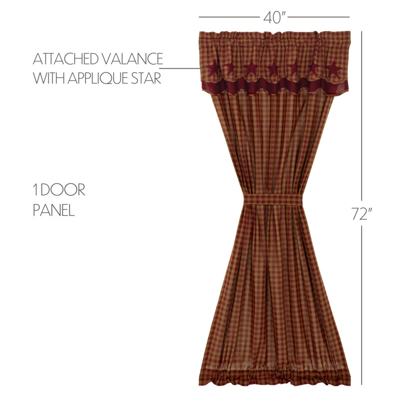 Union 100% Cotton Room Darkening Single Curtain Panel, Red/Brown