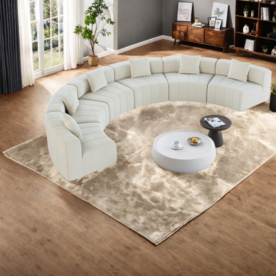 Canapé modulaire en chenille beige