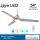 54" Java 3-Blade Outdoor LED Propeller Ceiling Fan with Remote Control and Light Kit Included