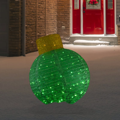 38" LED Lighted Twinkling Tinsel Onion Ornament Outdoor Christmas Decoration