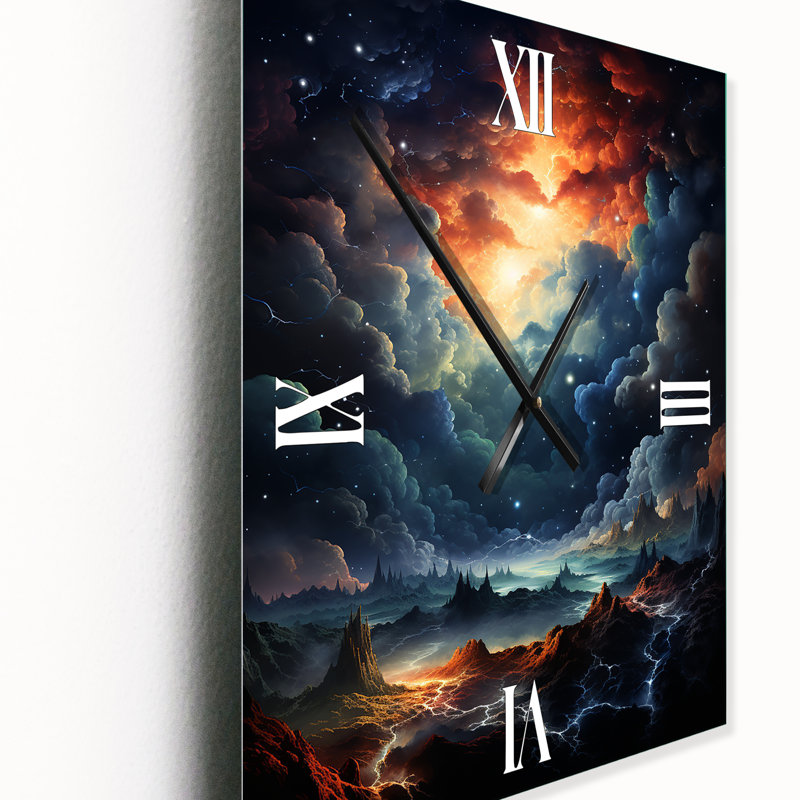 Horloge murale galaxie Galaxy Galaxy Celestial Fireworks, H 32 po x l 24 po x P 1 po