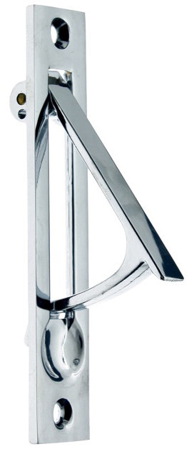 Solid Brass Edge Pull, Polished Chrome