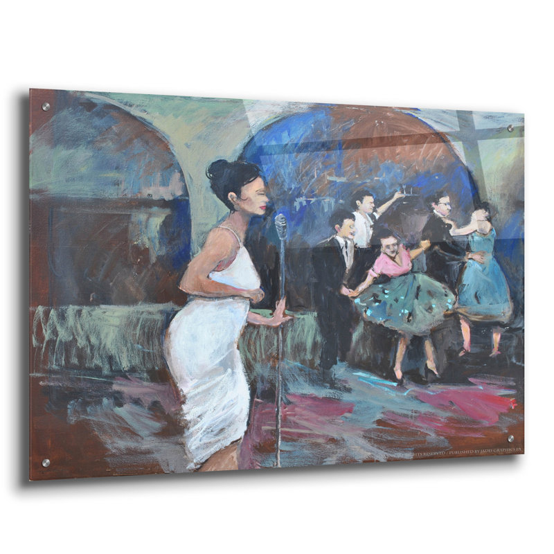  «Singing the Blues» par Jadei, art mural en verre acrylique, 36 po x 24 po, H 24 po x l 36 po