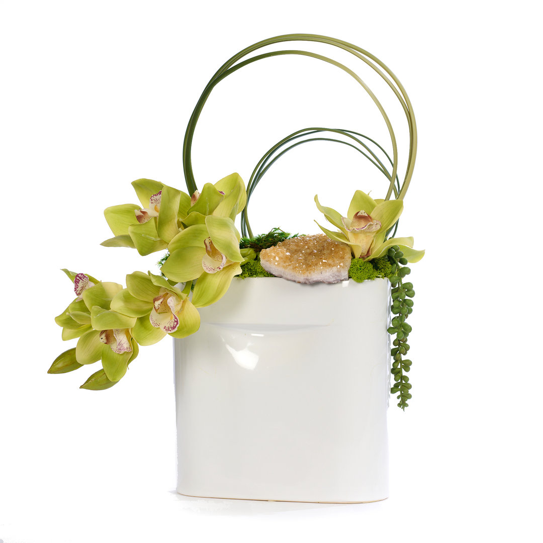 Orchid Arrangement in Vase T&C Floral Company Flowers/Leaves 