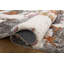 Tapis abstrait en polyester tissé à la machine gris / brun Pruneda-1774548816