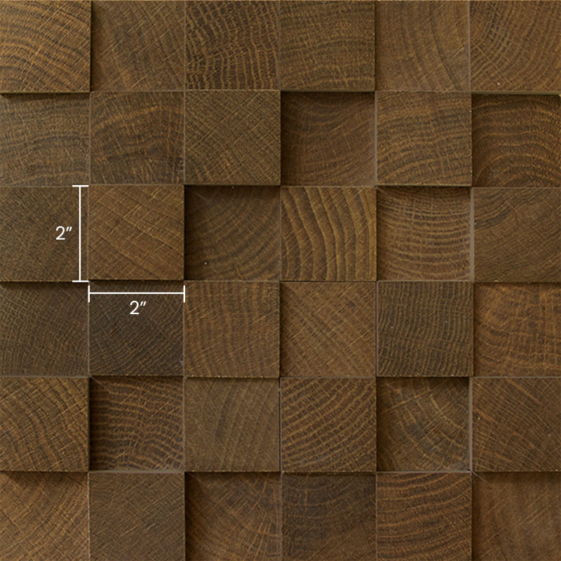 Bespoke Wood 2X2 3D Mosaic Wenge, Brown