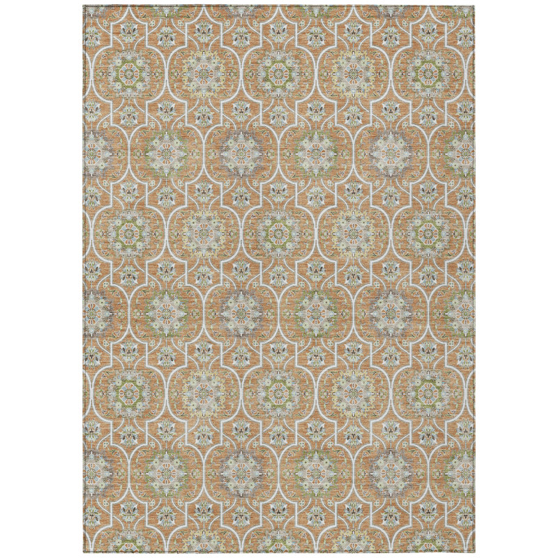 Machine Washable Indoor/Outdoor Chantille ACN2670 Modern Rug, 9' x 12', Copper