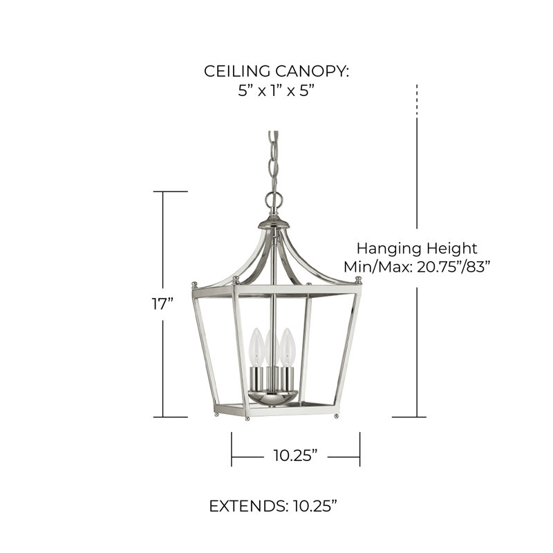 Luminaire suspendu géométrique à 3 lumières Stanton, Nickel poli