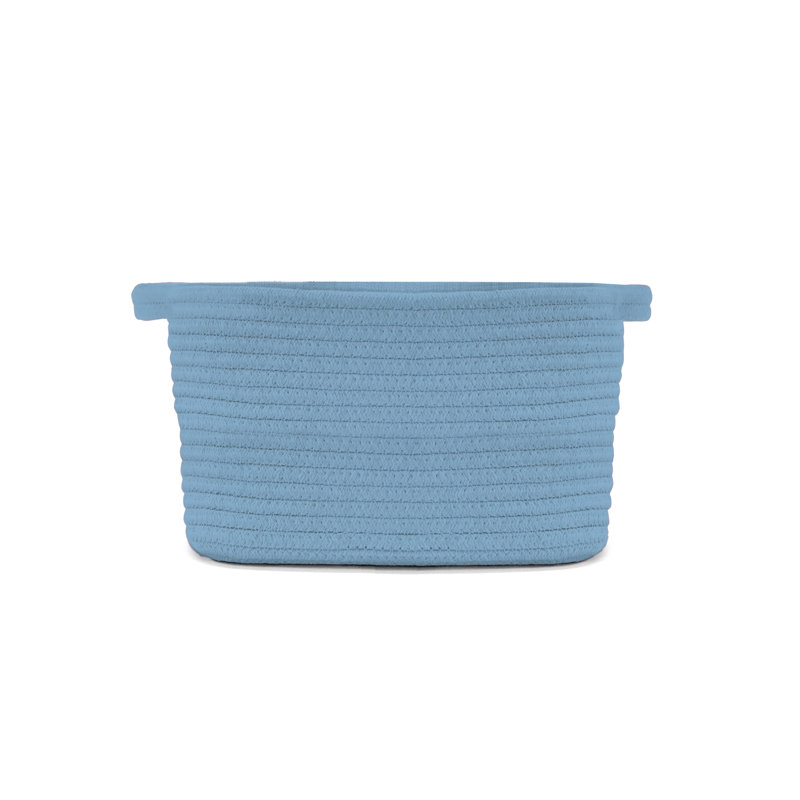 Rangement de jouets en corde de coton bleu, Bleu