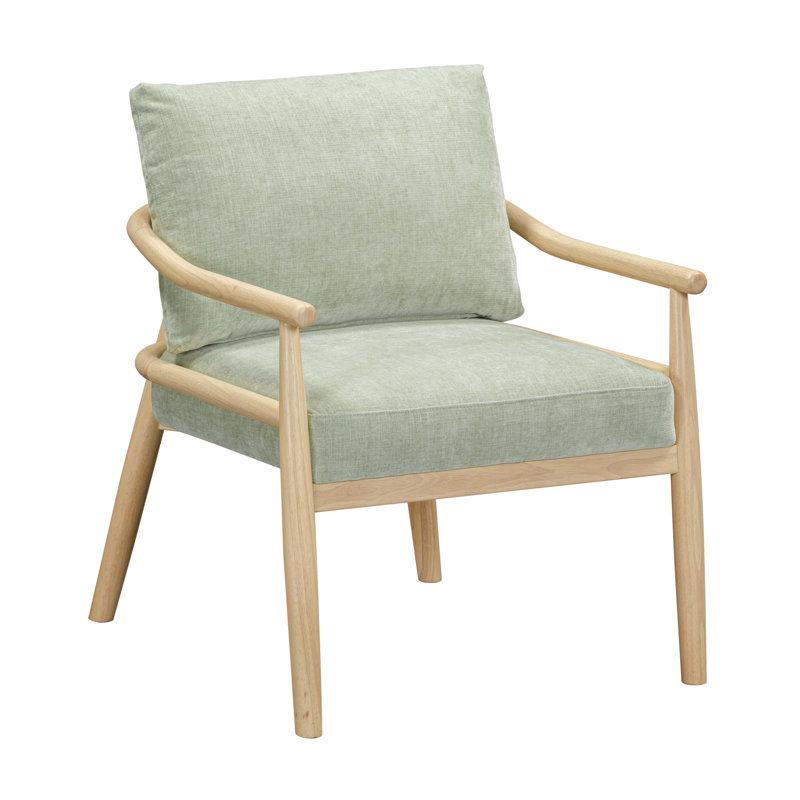 Fauteuil d'appoint en velours, Chenille vert menthe