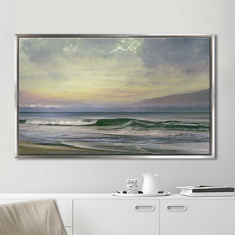 «Our View», reproduction, H 39,5 po x l 63,5 po x P 2 po, Cadre flottant argent