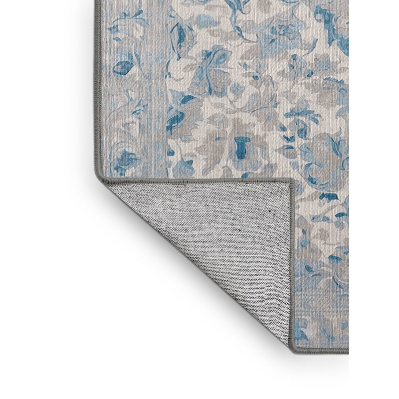 Machine Washable Gray Area Rug, Rectangle 7' x 9'