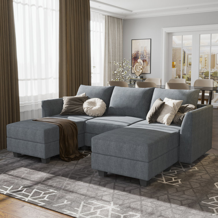 Manusite Modular Reversible Sectional Sofa Upholstered Sofa Couch with Chaise