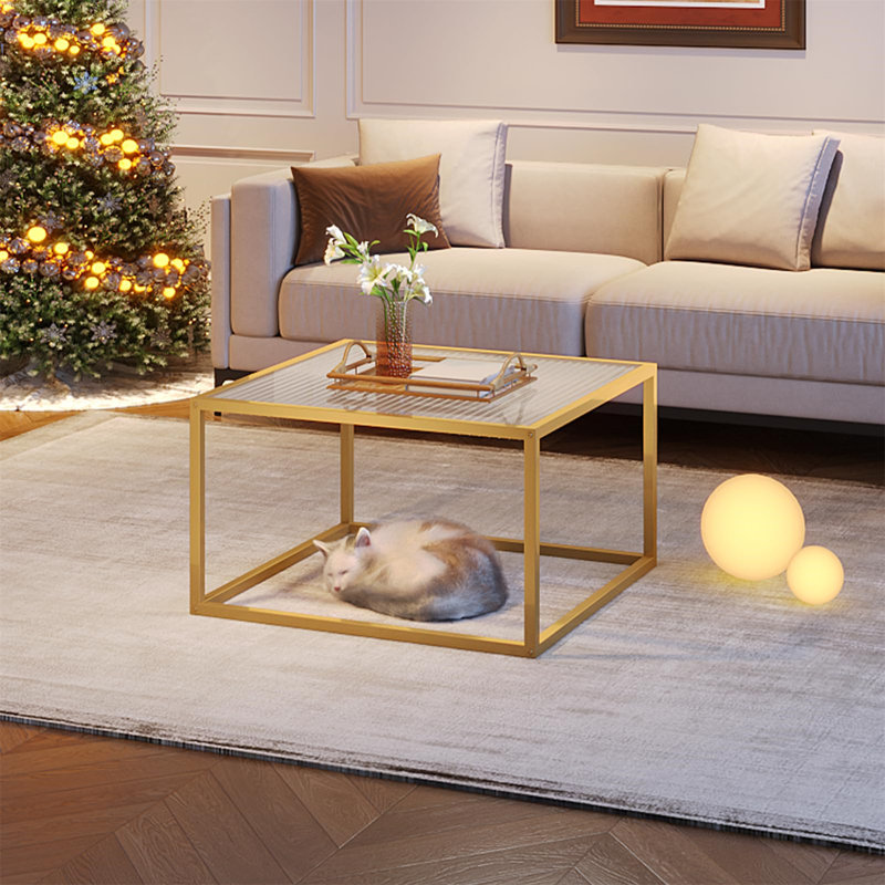 Table de bout Britynn, Transparent, Or