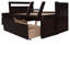 Twin over Full Bunk Bed with Storage Drawers, Solid Wood Frame in Espresso