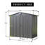 Remise de rangement extérieure 6,5 pi x 4,2 pi, remise de jardin en métal pour vélo, poubelle, outils, tondeuses à gazon, armoire de rangement extérieure en acier galvanisé avec porte verrouillable pour la cour, le patio et la pelouse (6,5 pi x 4,2 pi, gris foncé)-124356787-124356779