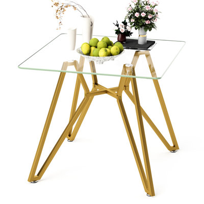 Square Glass Top Dining Table