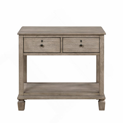 Gray Oak Finish Classic Transitional Bedroom Furniture 1pc Nightstand of 2 Drawers Open Bottom Shelf Wooden Furniture Bedside Table