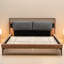 Lit pour grand lit en cuir brun et gris, avec coussin de dossier ergonomique, veilleuses 2 pièces et tête de lit confortable en simili cuir avec support de poids réparti, structure en métal à DEL-121077175