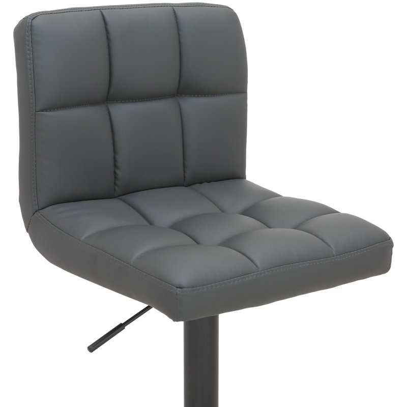 Hetal Swivel Upholstered Adjustable Height Counter Stool with Metal Frame, Charcoal