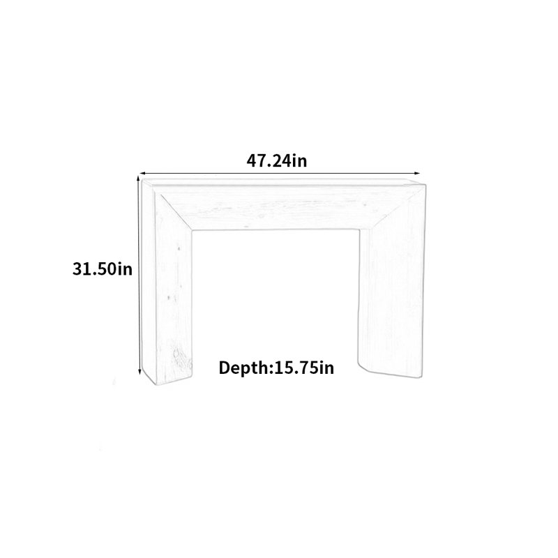 Table d'entrée en bois massif de style Wabi-sabi, H 31,5 po x l 47,24 po x P 15,75 po