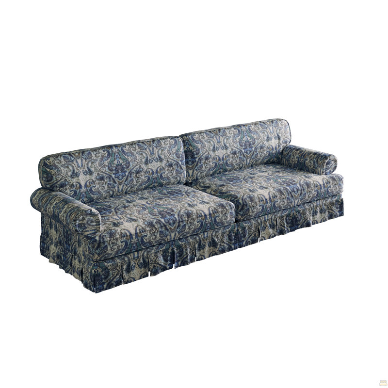 93.7"4-Seater Cloud Couch,Oxford Fabric Sofa, Fabric - Blue Floral, 4, 33.5" H x 93.7" W x 38.2" D