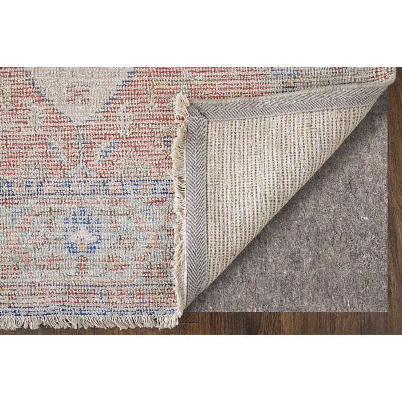 Tapis oriental en laine tissé à plat à la main / bleu jute, Rectangulaire 2 pi x 3 pi