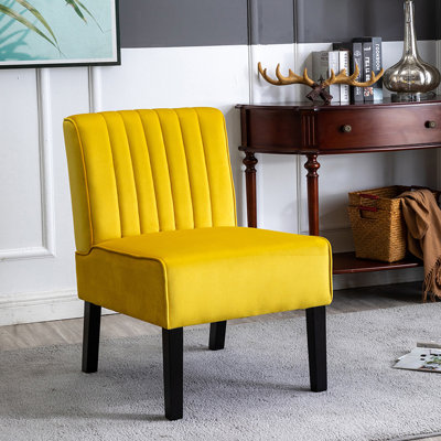 Ensemble de 2 chaises d'appoint Mid-Century modernes au design minimaliste, avec un revêtement en velours élégant et des pieds en bois massif