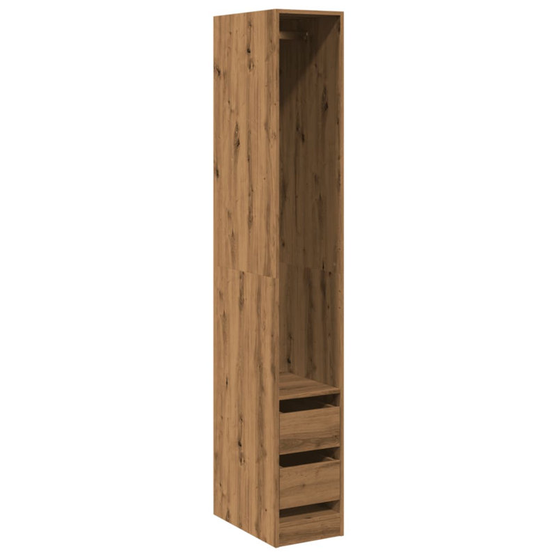 Aseante Manufactured Wood Wardrobe, Oak, 30 x 50 x 200 cm