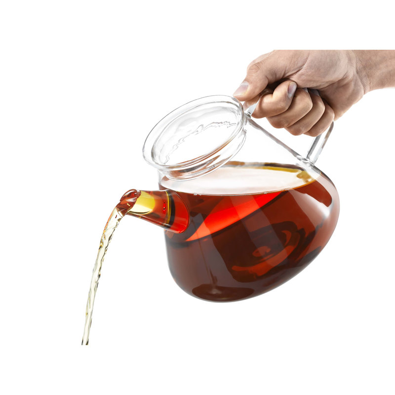 AdHoc 50oz Clear Borosilicate Glass Teapot with Infuser