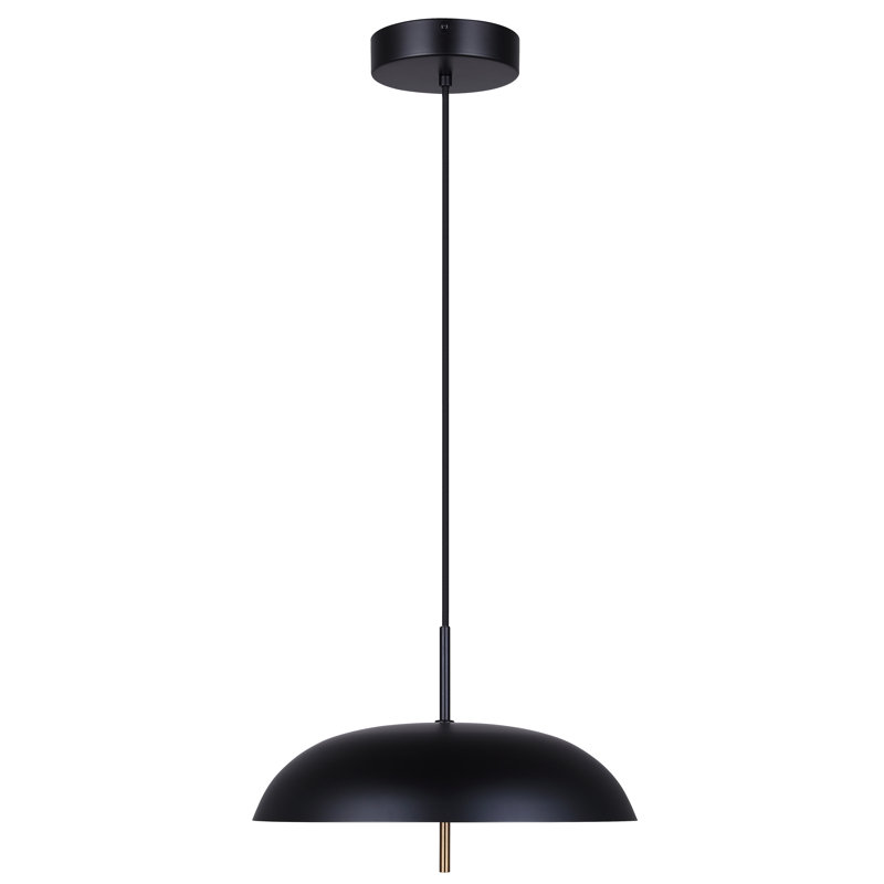 Luminaire suspendu en dôme à 1 lumière Brac, Noir mat