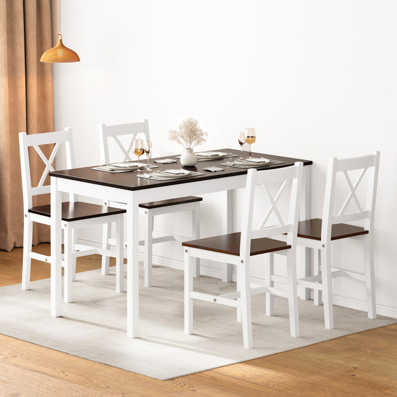 Dining Table Set, Brown, 29" H x 43" W x 26" D