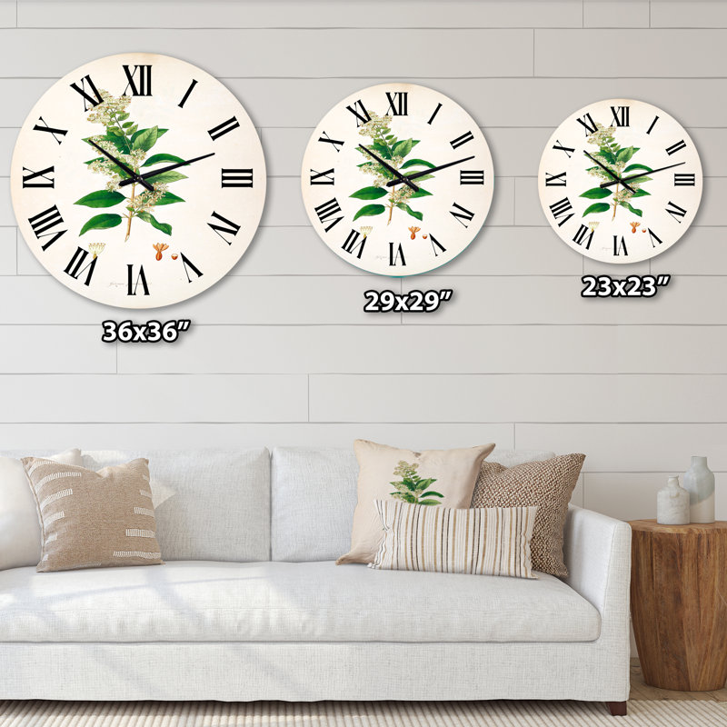 Vintage Botanicals XVII - Horloge murale de ferme, Grand