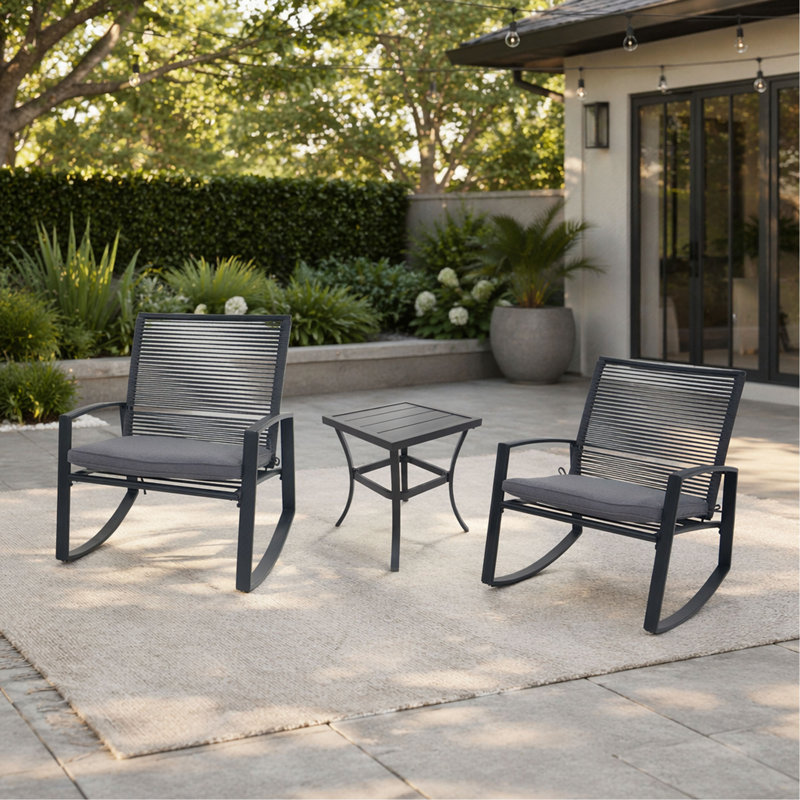Ensemble de conversation bistro pour 2 personnes, Gris