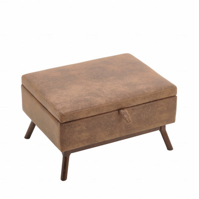 Mid-Century Storage Ottoman with Lift Top