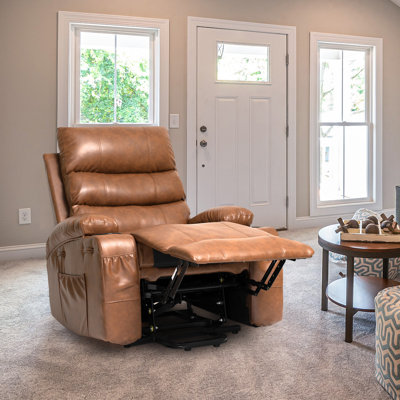 Geier PU Upholstered Heated Massage Chair,Lift Assistance
