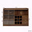Buffet avec portes coulissantes en verre et rangement sur le comptoir