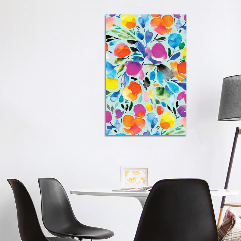 Floral Party 1 Piece Wrapped Canvas Wall Art, 101.6cm H x 66.04cm W
