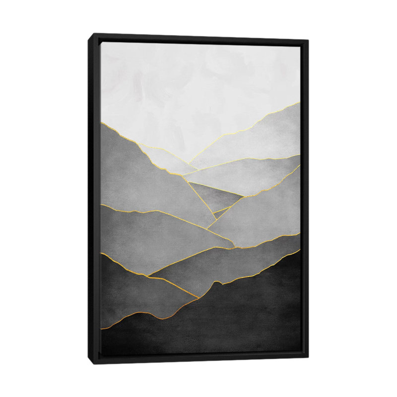 «Minimal Landscape I», impression sur toile, H 26 po x l 18 po x P 1,5 po, Toile avec cadre noir, Pas de tapis