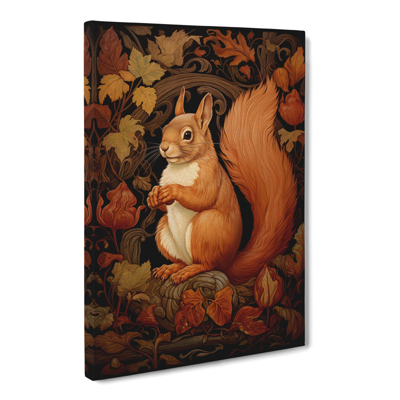 Squirrel Nouveau - No Frame Print, 50cm H x 35cm W x 3cm D