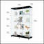 Vitrine à 3 portes avec 4 tablettes en verre, parfaite pour mettre en valeur les objets de collection et améliorer l'esthétique de la pièce