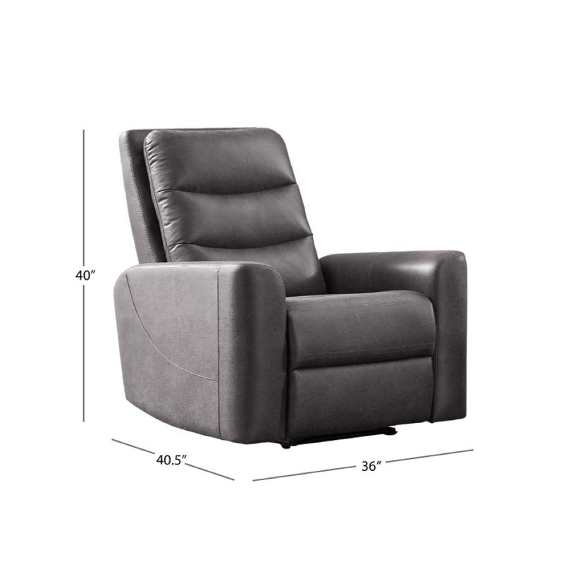 Aldah Upholstered Recliner, Gray 100% Polyester
