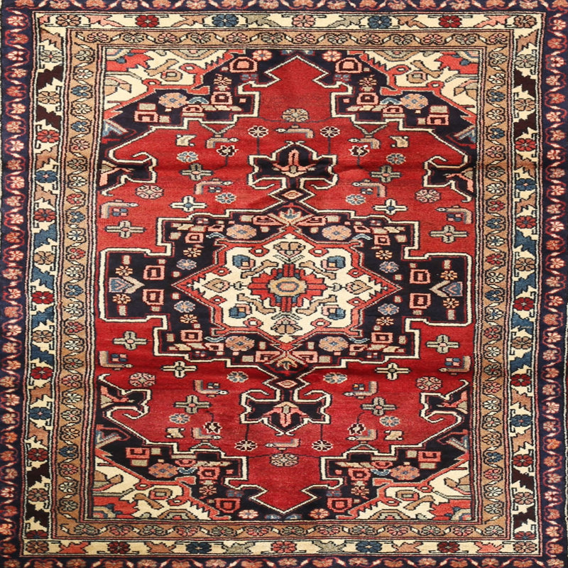 Tapis rouge à motif sud-ouest, Carré 8 pi