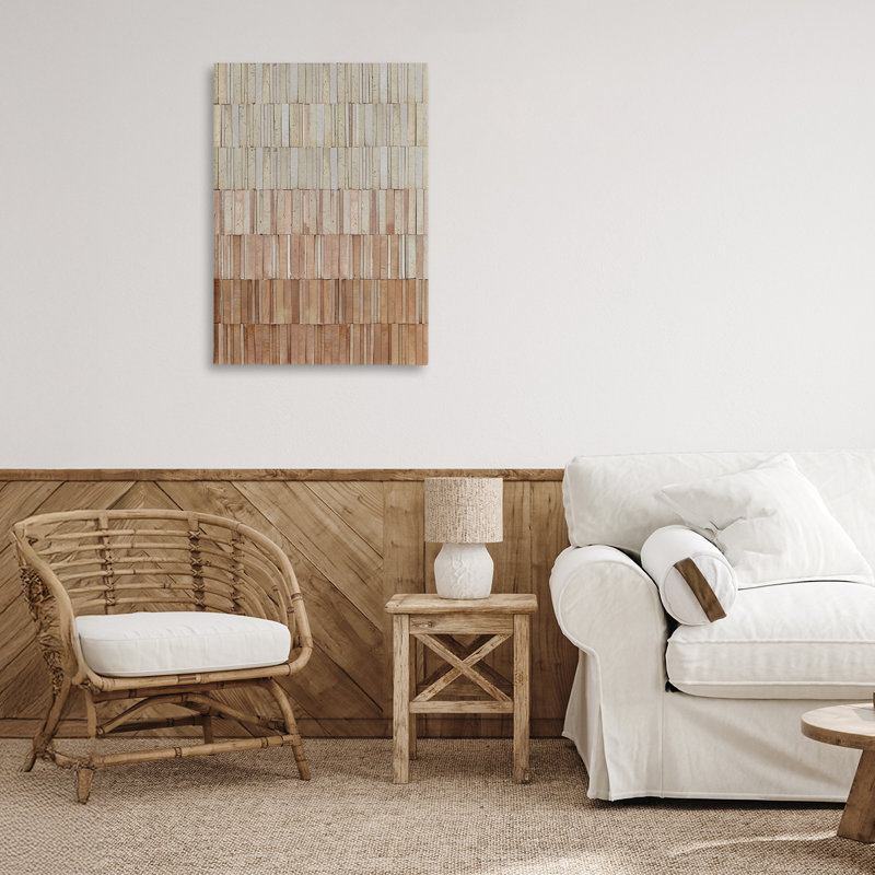 Toile en terre cuite à motif mural, design par Flora Kouta, H 24 po x l 16 po