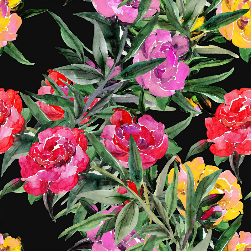 Panneau de papier peint auto-adhésif L 18,75 pi x l 25 po Peonie, L 25 po x L 225 po