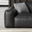 117,72 Canapé modulaire en cuir véritable noir-129700361