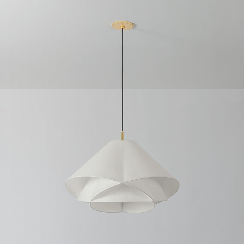 Troy Lighting Edna 1 Light Pendant in Vintage Gold Leaf, 15 W, 144" H x 25.25" W x 25.25" D