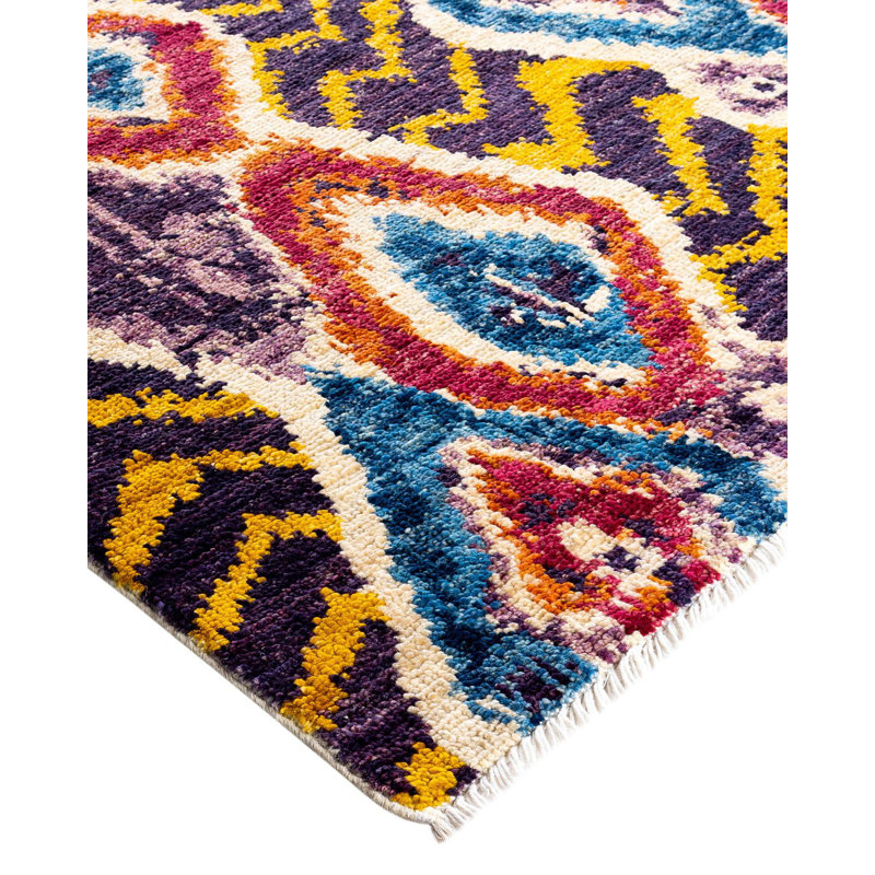 Contemporary One-of-a-Kind Rectangle 7'10" X 10'4" Hand Knotted Area Rug