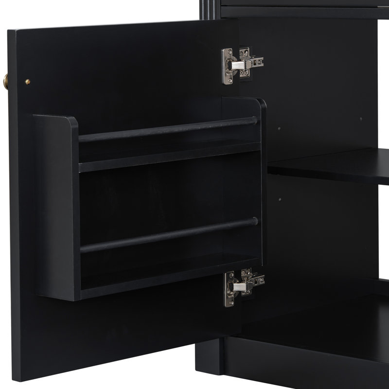 Meuble-lavabo simple 36 po avec plateau en céramique Kingsley, Noir