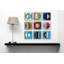 «Textured Circles Yellow and Blue», ensemble de 9 toiles d'art mural
